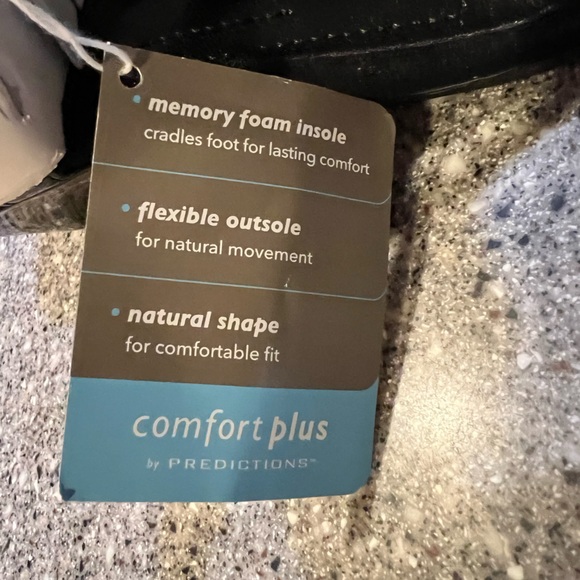 Comfort Plus by Predictions Women's Swanky Black White Embellished Wedge. 8W - Picture 6 of 11